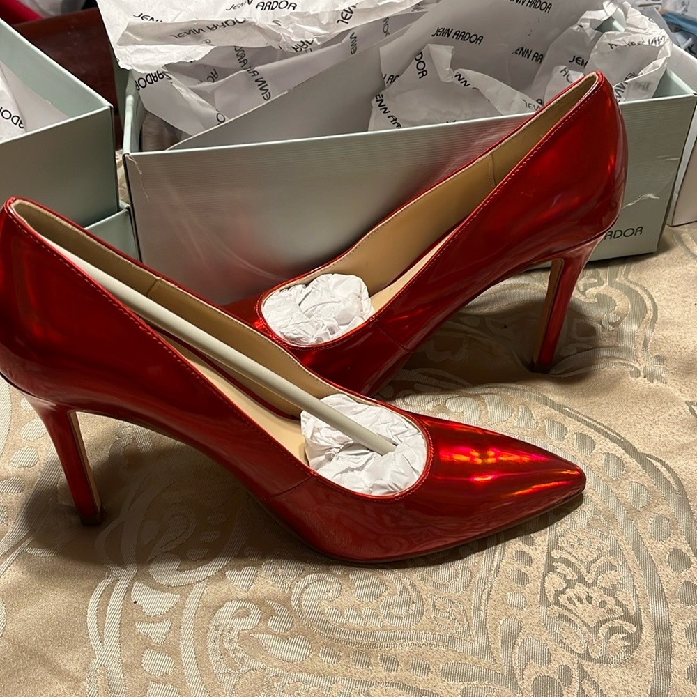 COPY - Jenn Ardor Red Patent Leather Heels